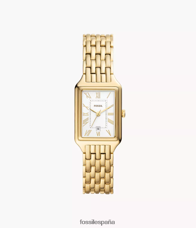 mirar 804XJ438 tono dorado mujer Fossil Reloj Raquel de acero inoxidable con tres manecillas y fecha.