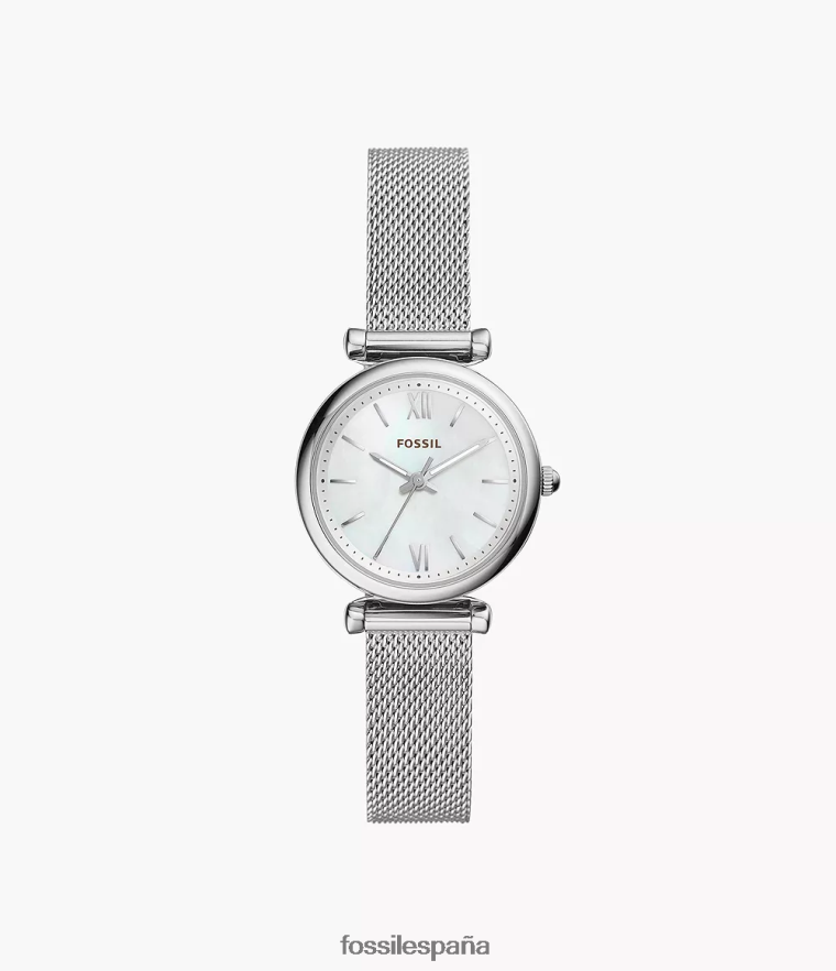 mirar 804XJ449 acero liso mujer Fossil reloj carlie de tres manecillas de acero inoxidable