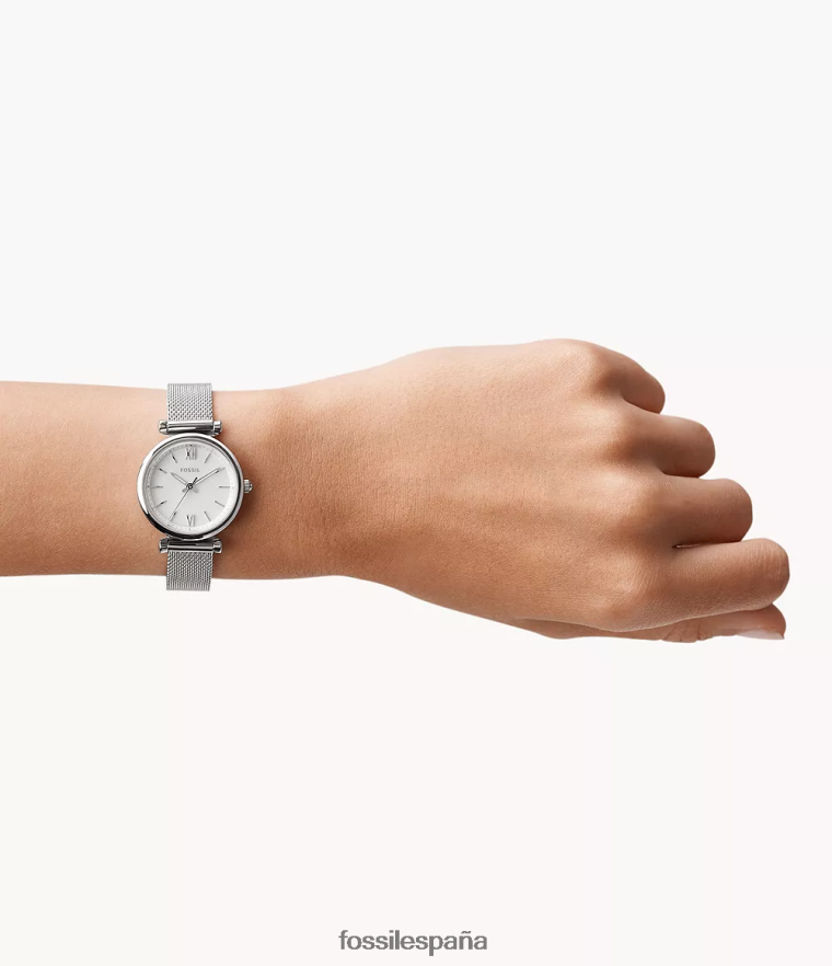 mirar 804XJ449 acero liso mujer Fossil reloj carlie de tres manecillas de acero inoxidable