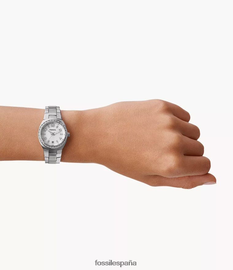 mirar 804XJ452 plata mujer Fossil reloj colega de acero inoxidable