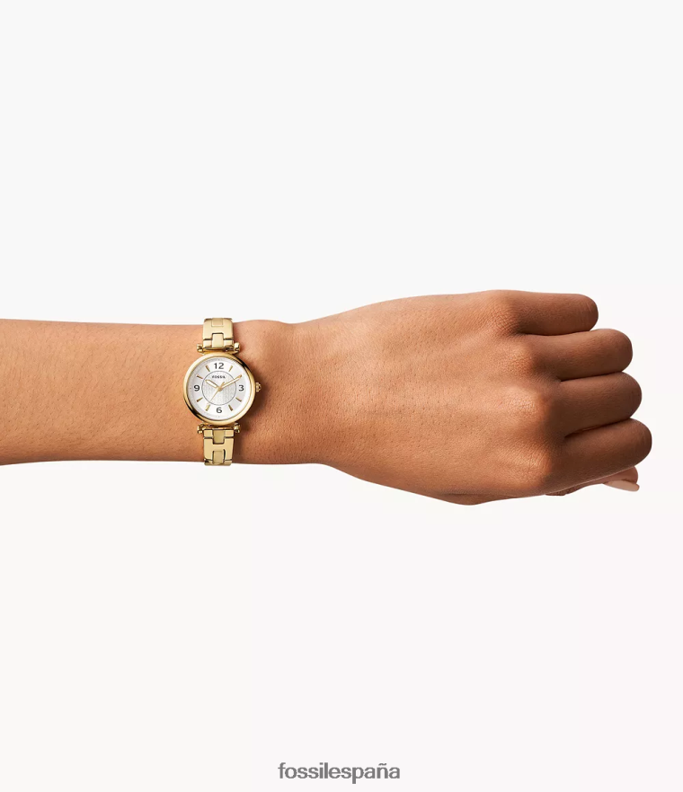 mirar 804XJ472 tono dorado mujer Fossil reloj carlie de tres manecillas de acero inoxidable