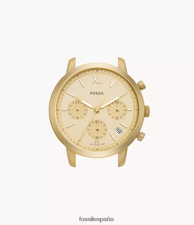mirar 804XJ482 tono dorado mujer Fossil Caja de reloj de acero inoxidable con cronógrafo neutro.