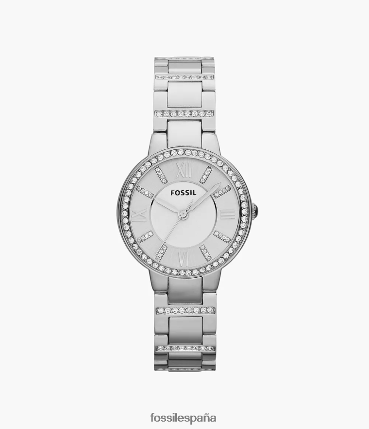 mirar 804XJ484 plata mujer Fossil reloj virginia de acero inoxidable