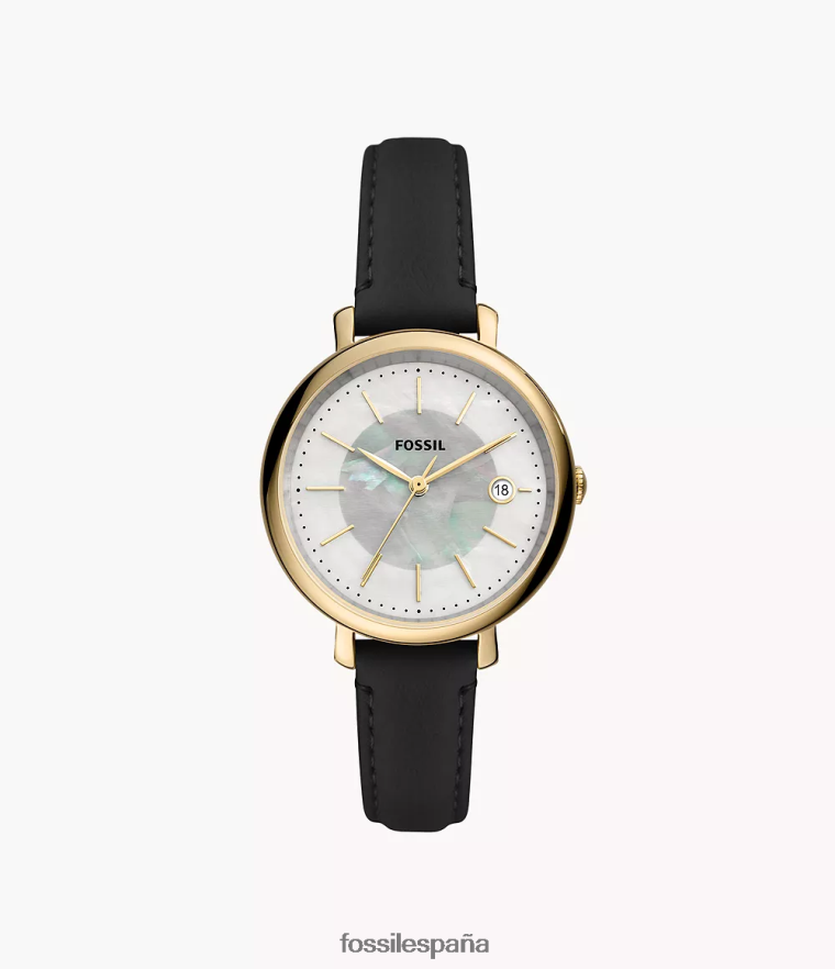 mirar 804XJ4240 negro mujer Fossil Reloj Jacqueline de piel sintética con energía solar.