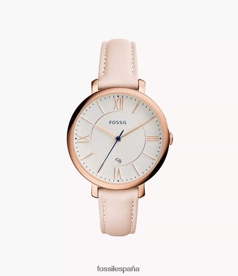 mirar 804XJ496 rubor mujer Fossil reloj jacqueline de cuero con tres manecillas y fecha